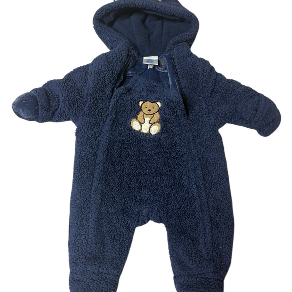 Okie Dokie Navy Teddy Bear Hooded Footie